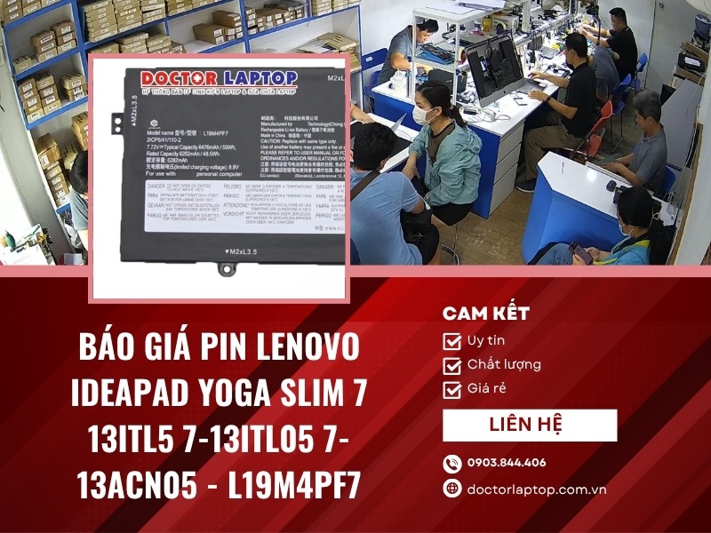 Pin lenovo ideapad yoga slim 7 13itl5 7-13itl05 7-13acn05 l19m4pf7 - 1