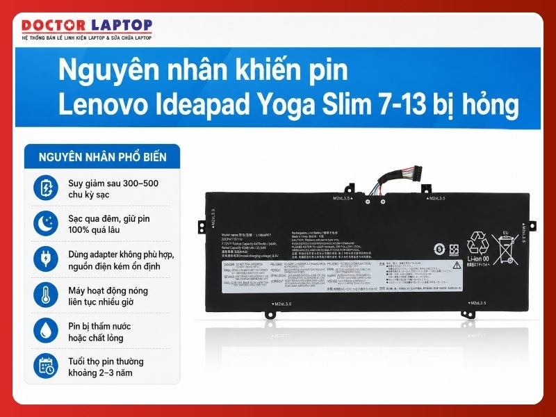 Pin lenovo ideapad yoga slim 7 13itl5 7-13itl05 7-13acn05 l19m4pf7 - 4