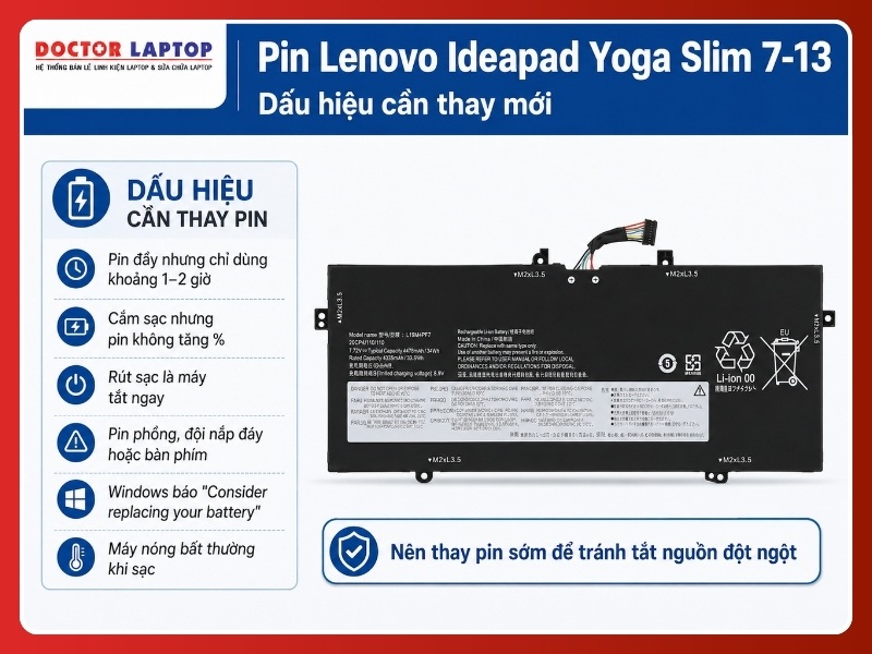 Pin lenovo ideapad yoga slim 7 13itl5 7-13itl05 7-13acn05 l19m4pf7 - 5