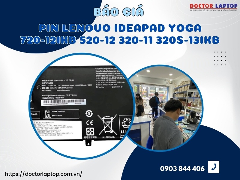 Pin lenovo ideapad yoga 720-12ikb 520-12 320-11 320s-13ikb l17c3p61 - 1