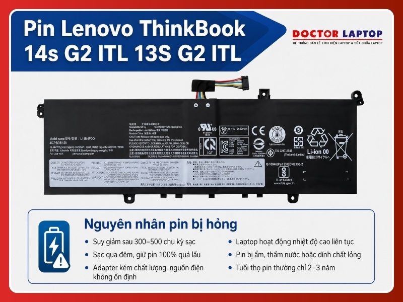 Pin lenovo thinkbook 14s g2 itl 13s g2 itl l19m4pdd - 4