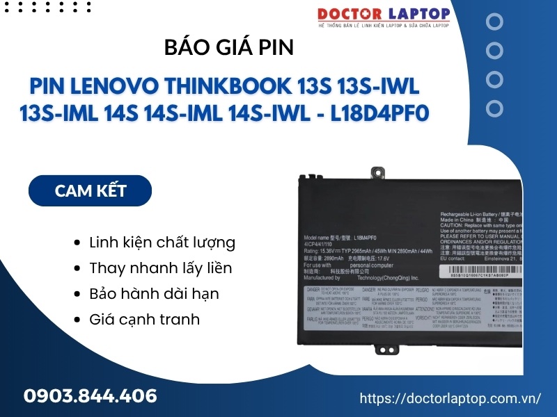 Pin lenovo thinkbook 13s 13s-iwl 13s-iml 14s 14s-iml 14s-iwl l18d4pf0 - 1