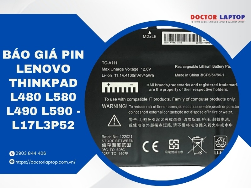 Pin lenovo thinkpad l480 l580 l490 l590 l17l3p52 - 1
