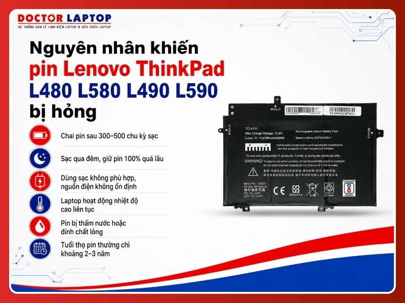 Pin lenovo thinkpad l480 l580 l490 l590 l17l3p52 - 4