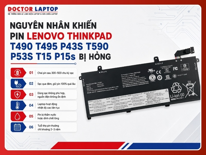 Pin lenovo thinkpad t490 t495 p43s t590 p53s t15 p15s l18c3p71 - 4