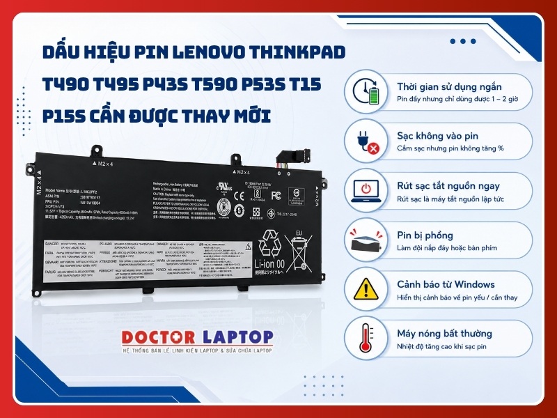Pin lenovo thinkpad t490 t495 p43s t590 p53s t15 p15s l18c3p71 - 5