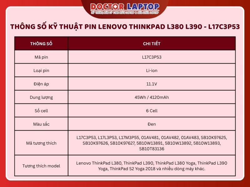 Pin lenovo thinkpad l380 l390 l17c3p53 - 2