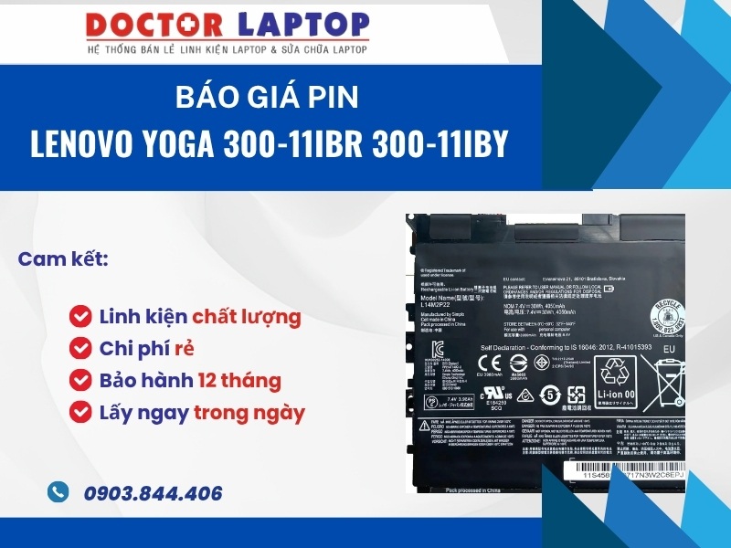 Pin lenovo yoga 300-11ibr 300-11iby l14m2p22 - 1