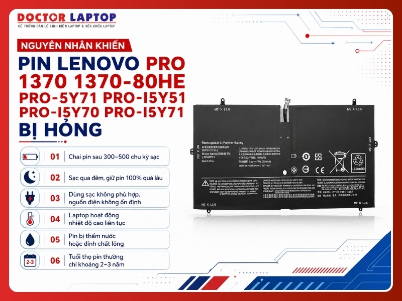 Pin lenovo pro 1370 1370-80he pro-5y71 pro-i5y51 pro-i5y70 pro-i5y71 l13m4p71 - 4