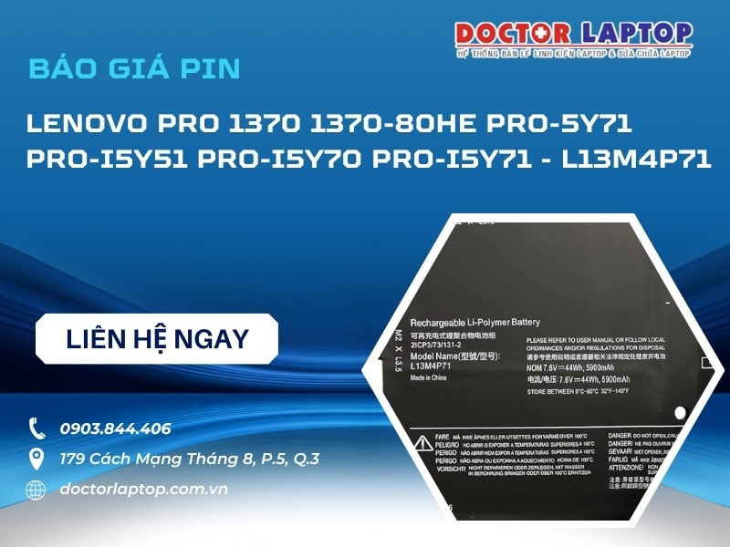 Pin lenovo pro 1370 1370-80he pro-5y71 pro-i5y51 pro-i5y70 pro-i5y71 l13m4p71 - 1