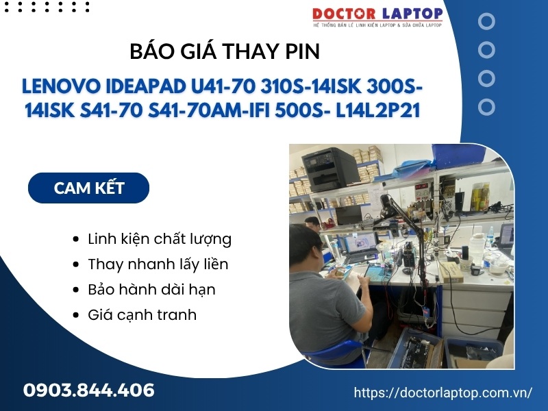 Pin lenovo ideapad u41-70 310s-14isk 300s-14isk s41-70 s41-70am-ifi 500s l14l2p21 - 1