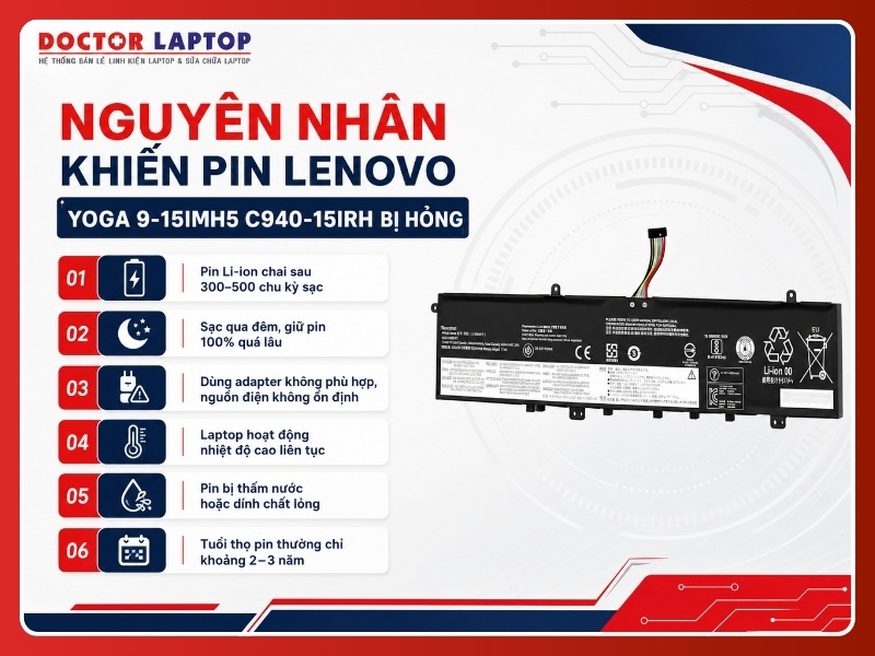 Pin lenovo yoga 9-15imh5 c940-15irh l18d4pf1 - 4