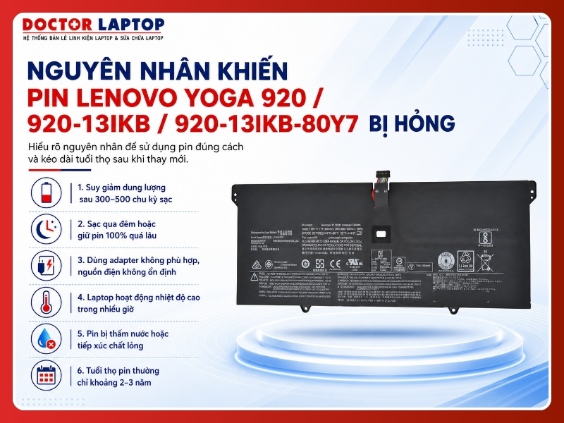 Pin lenovo yoga 920 920-13ikb 920-13ikb-80y7 l16c4p61 - 4