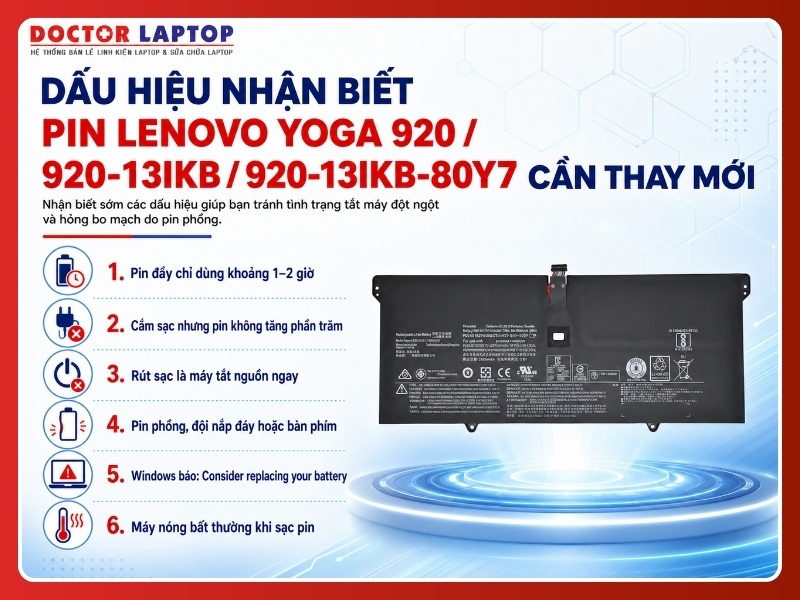 Pin lenovo yoga 920 920-13ikb 920-13ikb-80y7 l16c4p61 - 5