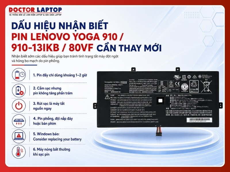 Pin lenovo yoga 910 910-13ikb 80vf l15m4p21 - 5