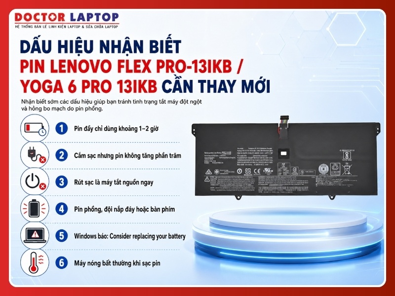 Pin lenovo flex pro-13ikb yoga 6 pro 13ikb l16m4p60 - 5
