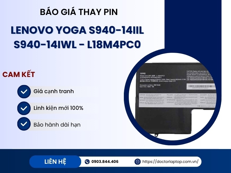 Pin laptop lenovo yoga s940-14iil s940-14iwl l18m4pc0 - 1