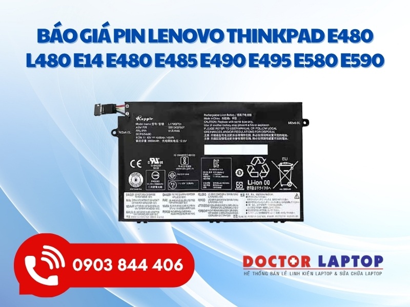 Pin laptop lenovo thinkpad e480 l480 e14 e480 e485 e490 e495 e580 e590 l17m3p52 01av448 - 1