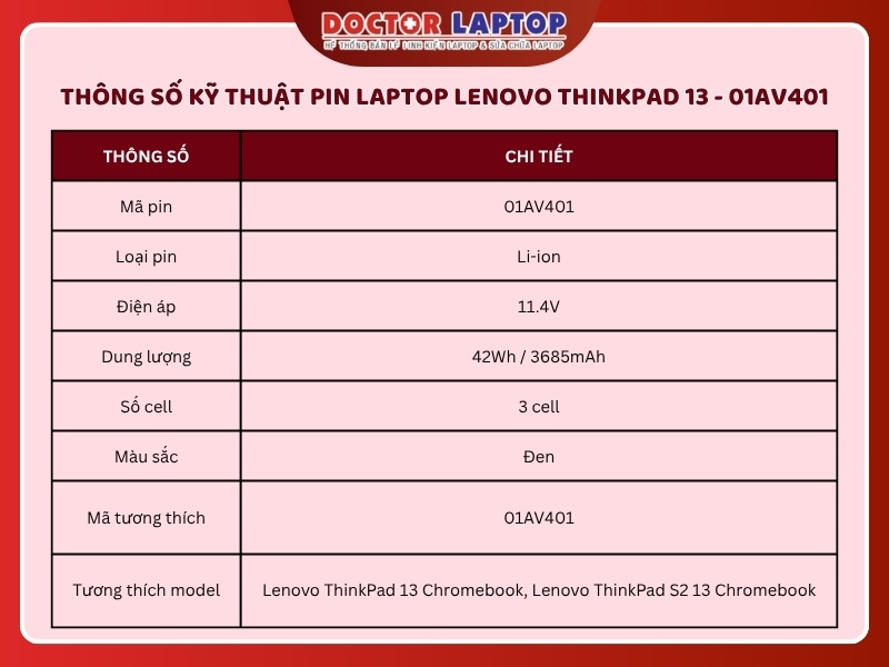 Pin laptop lenovo thinkpad 13 01av401 - 2