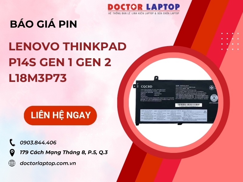 Pin laptop lenovo thinkpad p14s gen 1 gen 2 l18m3p73 - 1