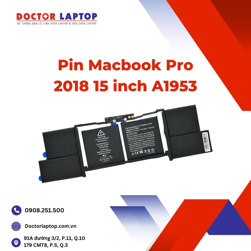 Pin Macbook Pro 2018 15 inch A1953