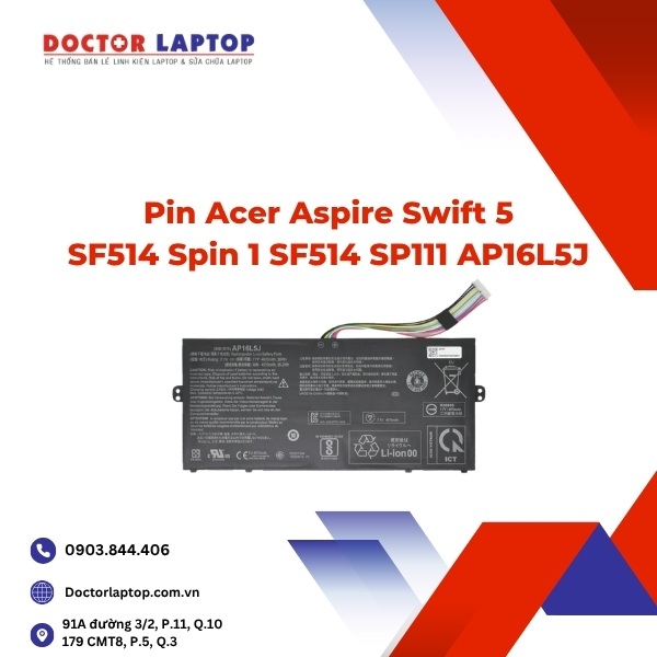Pin Acer Aspire Swift 5 SF514 Spin 1 SF514 SP111 AP16L5J
