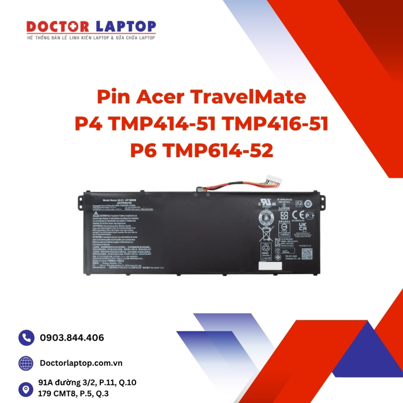 Pin Acer TravelMate P4 TMP414-51 TMP416-51 P6 TMP614-52
