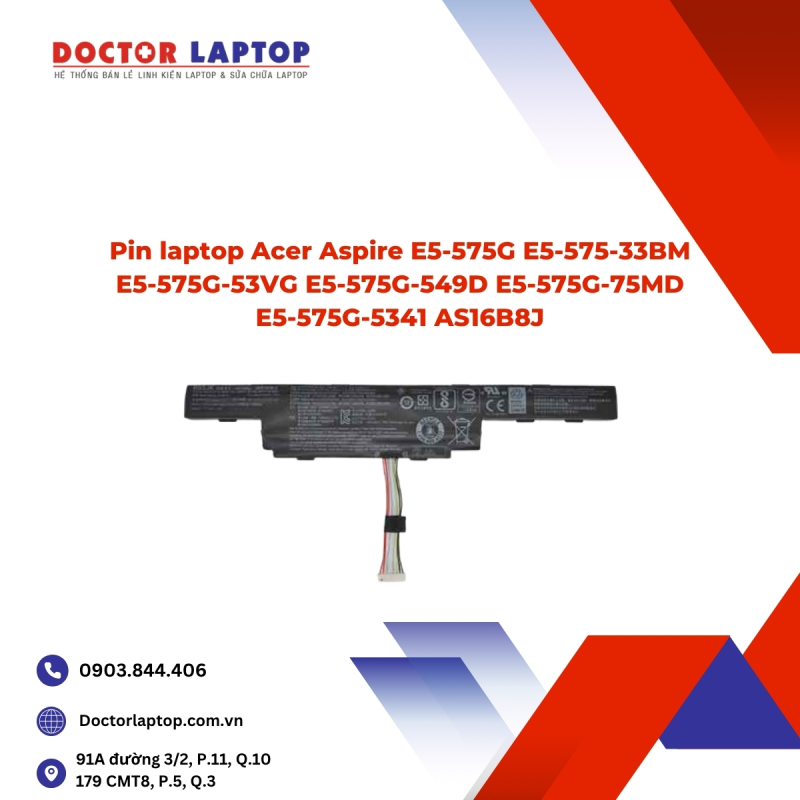 Pin laptop Acer Aspire E5-575G E5-575-33BM E5-575G-53VG E5-575G-549D E5-575G-75MD E5-575G-5341 AS16B8J