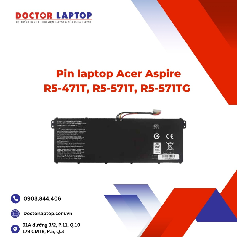 Pin laptop Acer Aspire R5-471T, R5-571T, R5-571TG