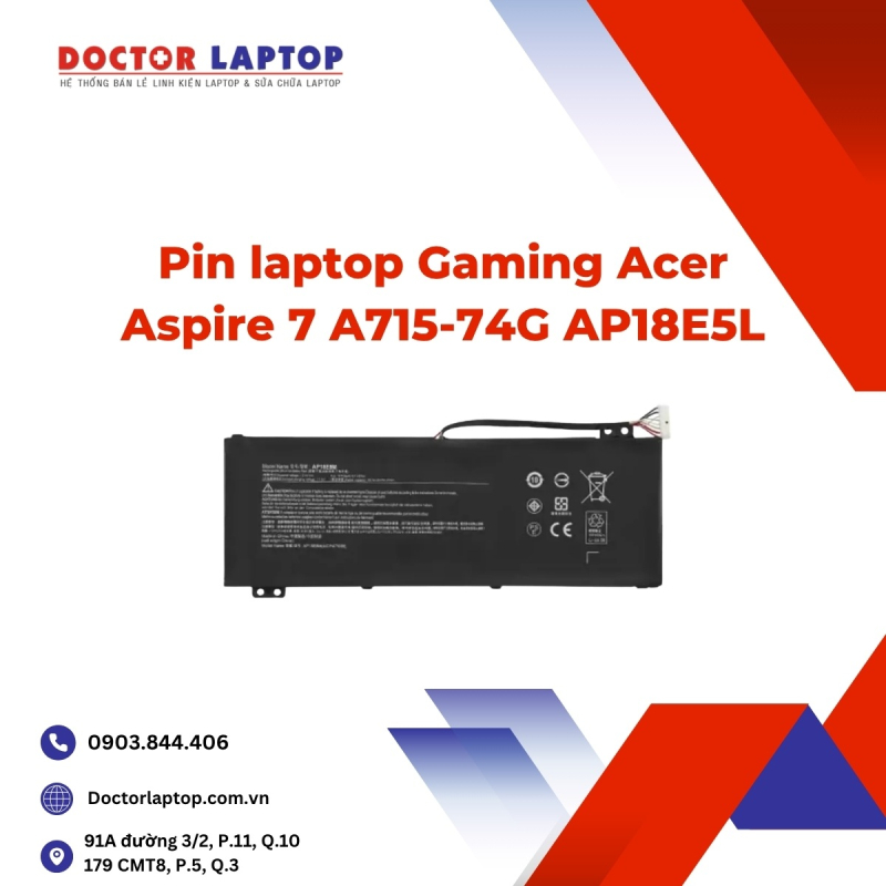 Pin laptop Gaming Acer Aspire 7 A715-74G AP18E5L