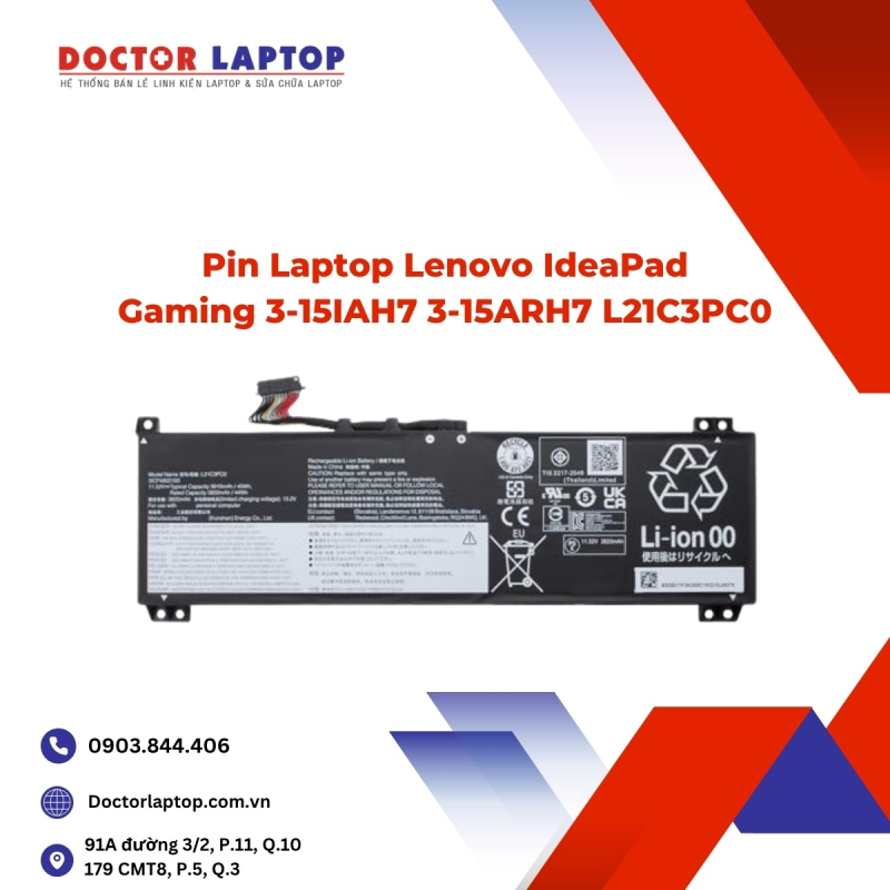 Pin Laptop Lenovo IdeaPad Gaming 3-15IAH7 3-15ARH7 L21C3PC0