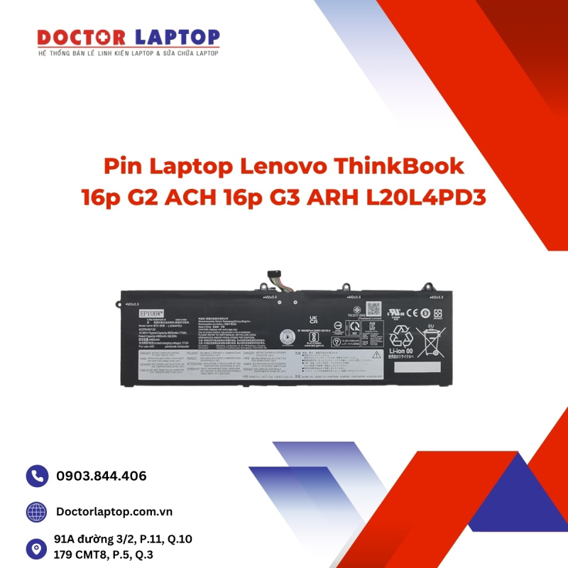 Pin Laptop Lenovo ThinkBook 16p G2 ACH 16p G3 ARH L20L4PD3