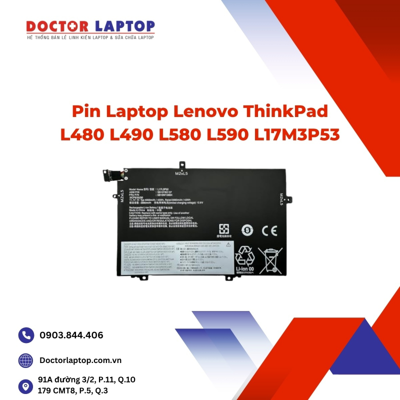 Pin Laptop Lenovo ThinkPad L480 L490 L580 L590 L17M3P53
