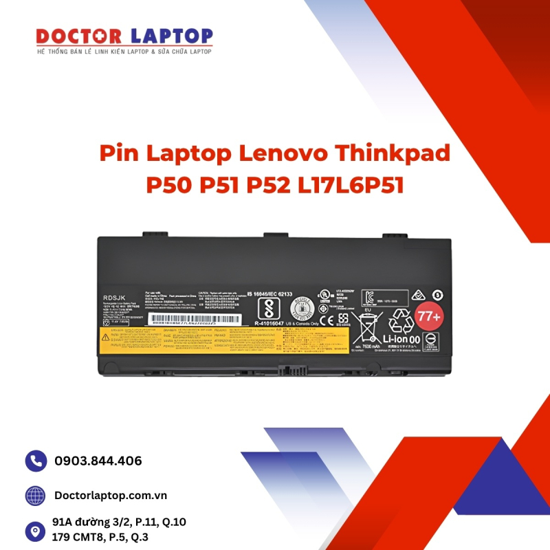 Pin Laptop Lenovo Thinkpad P50 P51 P52 L17L6P51