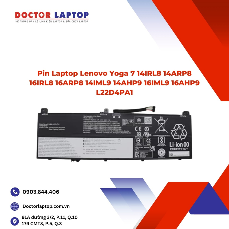 Pin Laptop Lenovo Yoga 7 14IRL8 14ARP8 16IRL8 16ARP8 14IML9 14AHP9 16IML9 16AHP9 L22D4PA1