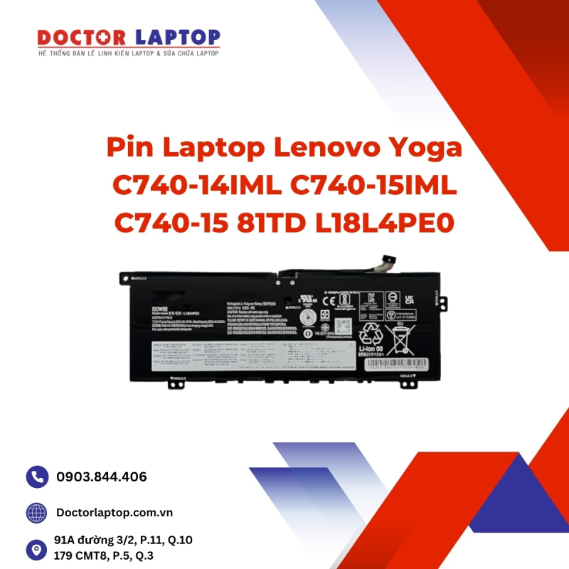 Pin Laptop Lenovo Yoga C740-14IML C740-15IML C740-15 81TD L18L4PE0