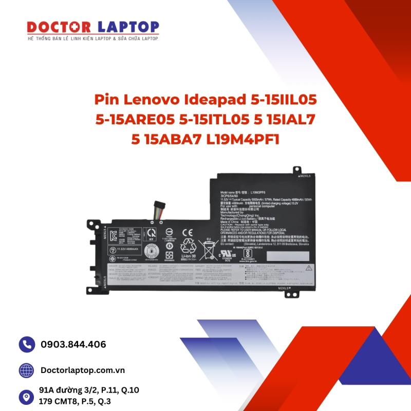 Pin Lenovo Ideapad 5-15IIL05 5-15ARE05 5-15ITL05 5 15IAL7 5 15ABA7 L19M4PF1
