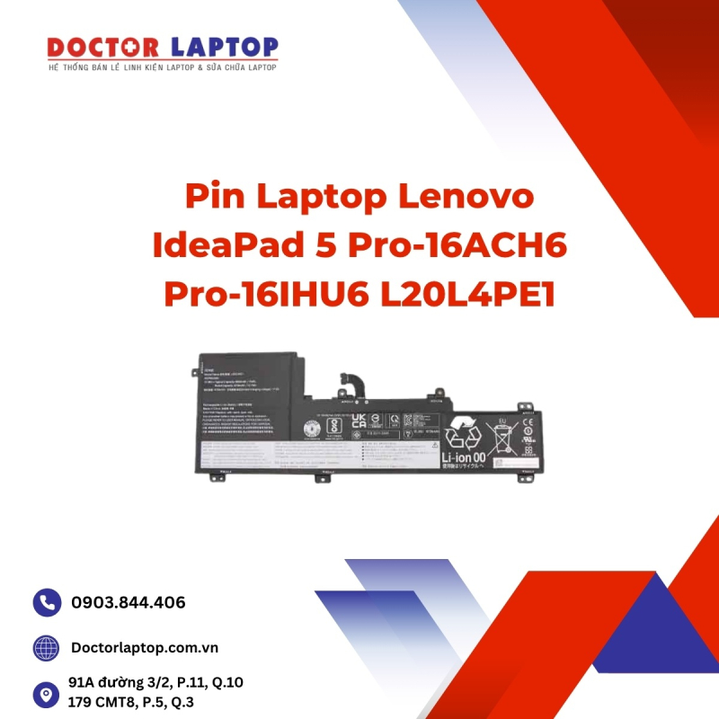 Pin Laptop Lenovo IdeaPad 5 Pro-16ACH6 Pro-16IHU6 L20L4PE1
