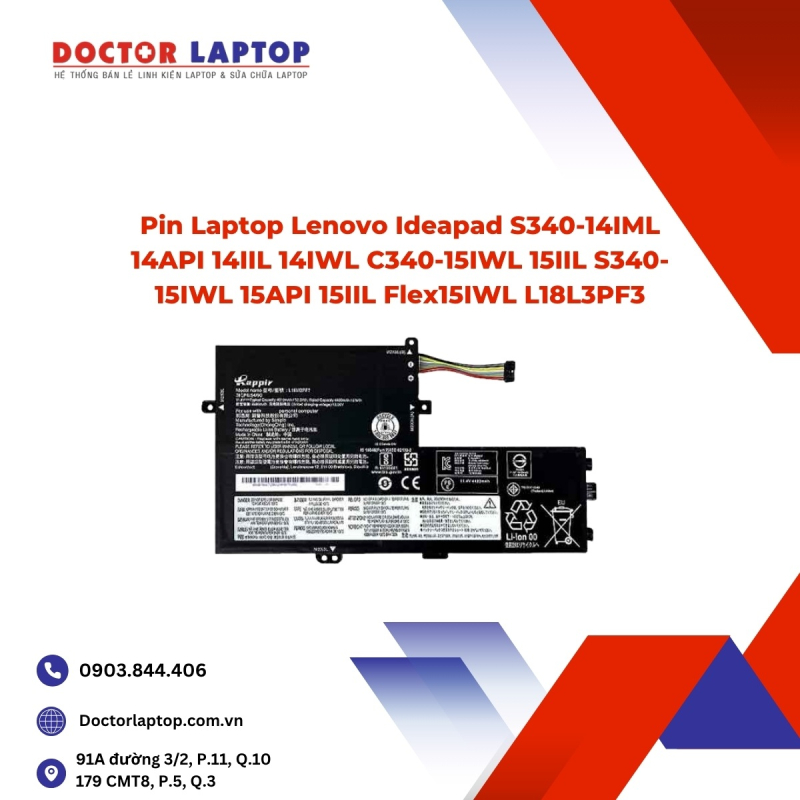 Pin Laptop Lenovo Ideapad S340-14IML 14API 14IIL 14IWL C340-15IWL 15IIL S340-15IWL 15API 15IIL Flex15IWL L18L3PF3