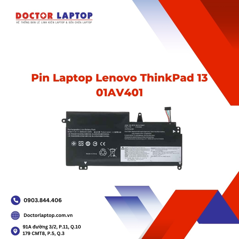Pin Laptop Lenovo ThinkPad 13 01AV401