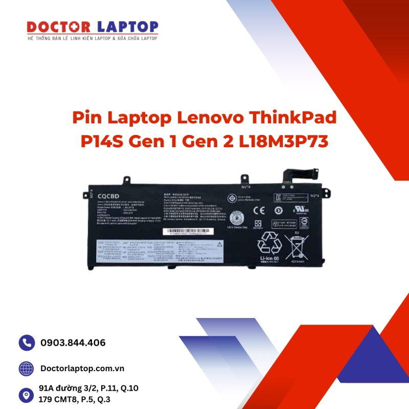 Pin Laptop Lenovo ThinkPad P14S Gen 1 Gen 2 L18M3P73