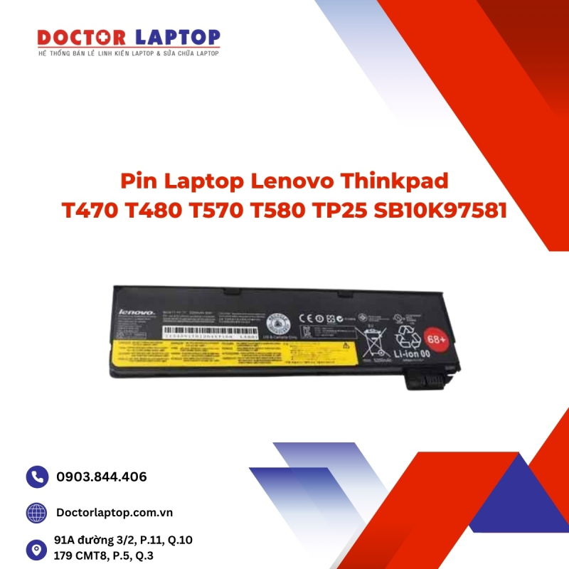 Pin Laptop Lenovo Thinkpad T470 T480 T570 T580 TP25 SB10K97581