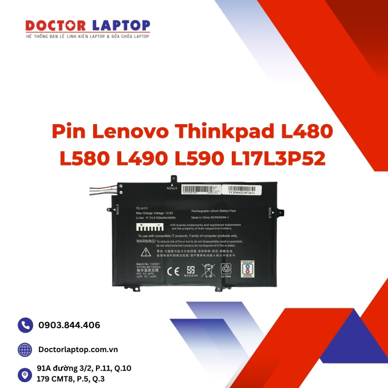Pin Lenovo Thinkpad L480 L580 L490 L590 L17L3P52