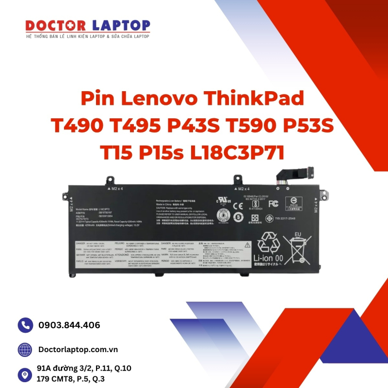 Pin Lenovo ThinkPad T490 T495 P43S T590 P53S T15 P15s L18C3P71
