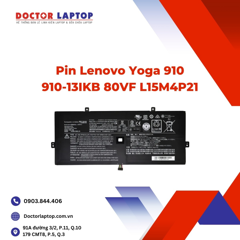 Pin Lenovo Yoga 910 910-13IKB 80VF L15M4P21